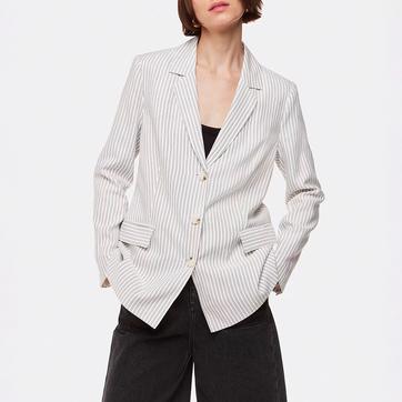 Beige Luna Stripe Blazer 