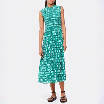Green Linked Smudge Heidi Midi Dress