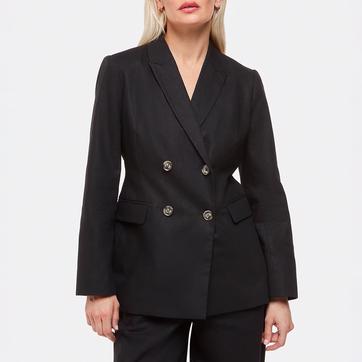 Black Lindsey Linen Blend Blazer