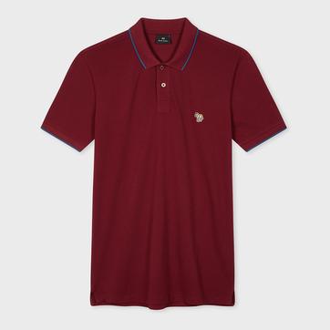 Burgundy Slim Fit Polo Zebra Badge