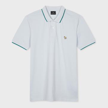 Pale Blue Slim Fit Polo Zebra Badge