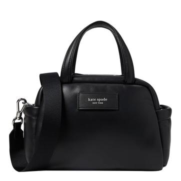 Black Puffed Leather Satchel