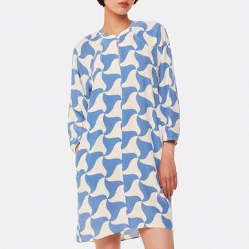 Blue Spun Triangle Mini Dress