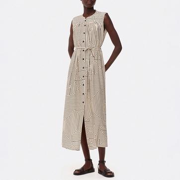 Ivory Angled Stripe Ilana Dress