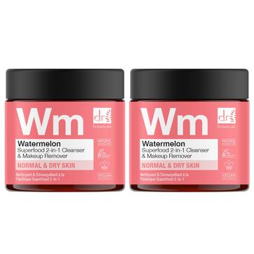 Dr Botanicals Watermelon Superfood 2-In-1 Cleanser & Makeup Remover 60ml x 2 Duo Pack