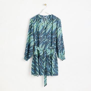 Green Shifted Geo Mini Dress