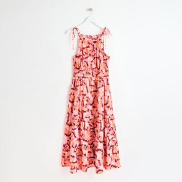 Pink Fantasize Printed Strappy Midi Dress
