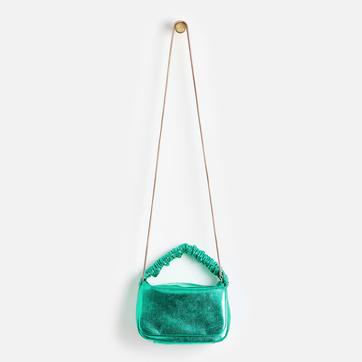 Green Viv Metallic Clutch