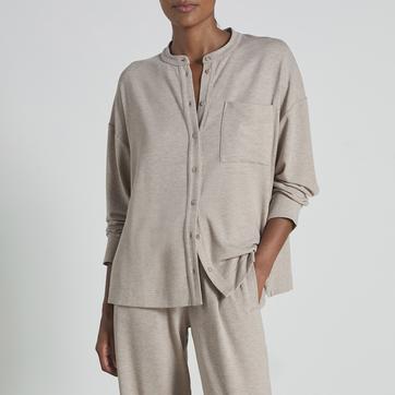 Taupe Felicity Thermal Grandad Jumper