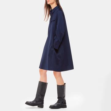 Navy Lara Cotton Shirt Dress 