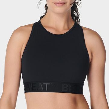 Power Logo Medium Impact Crop - Black