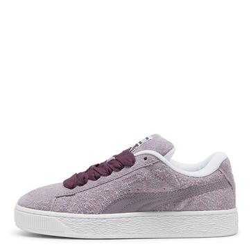 Women's Plum Suede Textured XL Lace Trainers