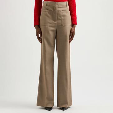 Tan Alina Wide Leg Trouser