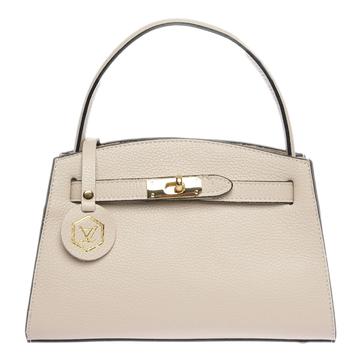 Beige Italian Leather Handbag 