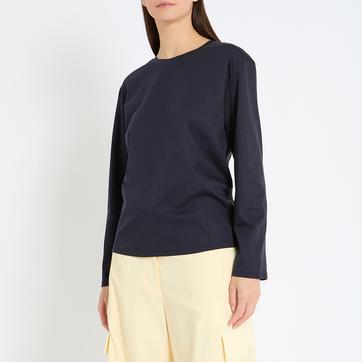 COS Blue Celsia Long Sleeve Cotton Top