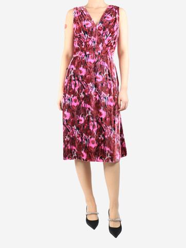 Pre-Loved Prada Pink sleeveless velvet midi dress