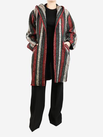Pre-Loved Isabel Marant Multicolour striped wool-blend hooded coat
