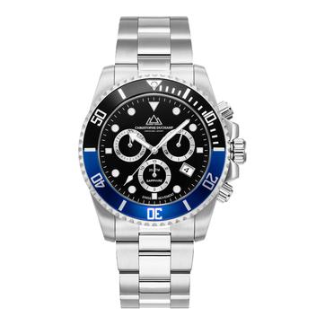 Men's Marine Chrono Blue, Black & Silver Watch 44mm