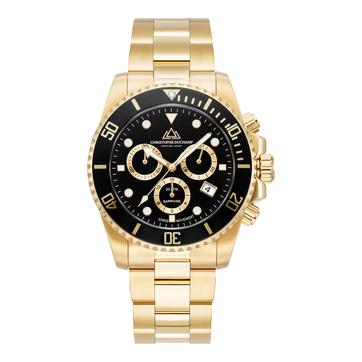 Men's Marine Chrono Black & Gold Watch 44mm