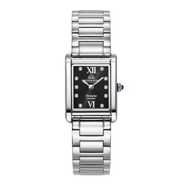Women's Silver & Black Fontaine Watch