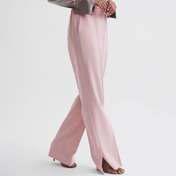 Pink Marina Wide Leg Trousers
