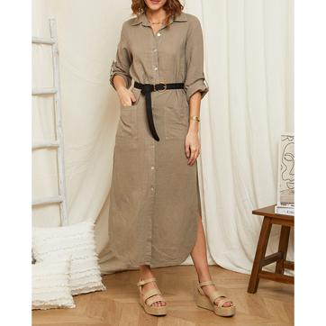 Beige Linen Dress