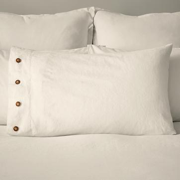 Pure Linen Cotton, Standard Pillowcase, White