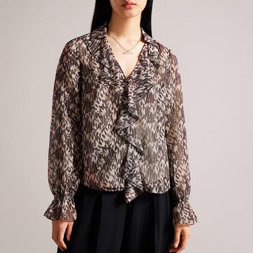 Multi Bertei Ruffle Blouse