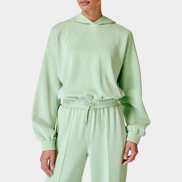 Green Cloud Weight Crop Hoodie