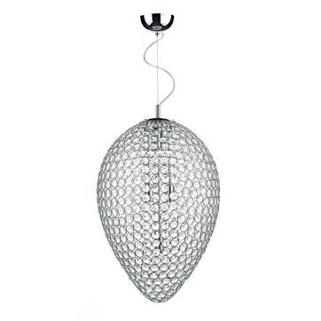 Dar Lighting Frost 5 Light Pendant Polished Chrome and Clear Faceted Crystal