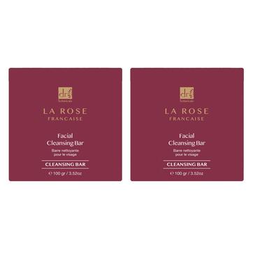 Dr Botanicals La Rose Française Facial Cleansing Bar 100g x 2 Duo Pack