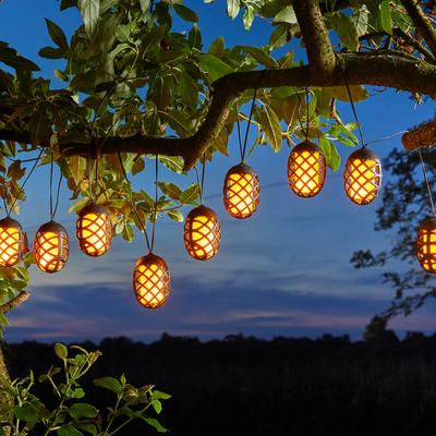 Set of 10 Cool Flame Solar String Lights