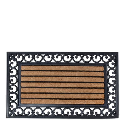 Rectangular Doormat, Tan/Black