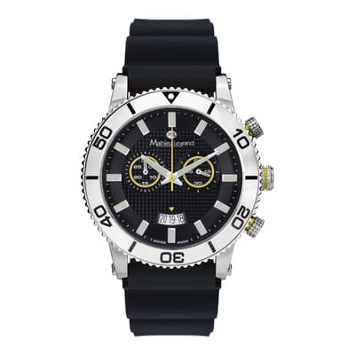 Men's Black/Silver Stainless Steel/Silicone Immergee Watch