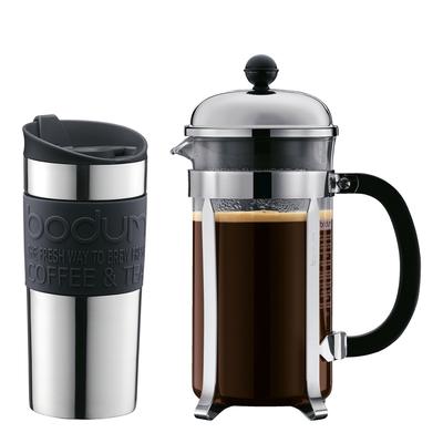 Chambord Set - 8 Cup Coffee Make and Small Vacuum Travel Set