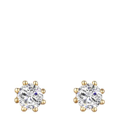 Gold Crystal Stud Earrings