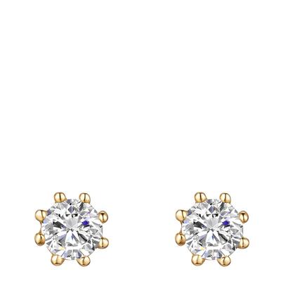 Gold Crystal Stud Earrings