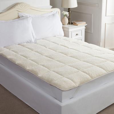 Teddy Bear Fleece Single Mattress Topper, Cream