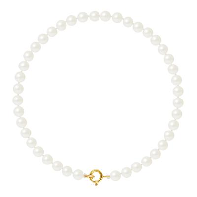 Yellow Gold White Pearl Bracelet