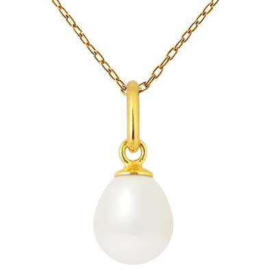 White/Gold Pearl Necklace
