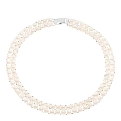 White Double Pearl Necklace