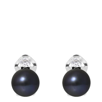 Black Pearl Clip Earrings