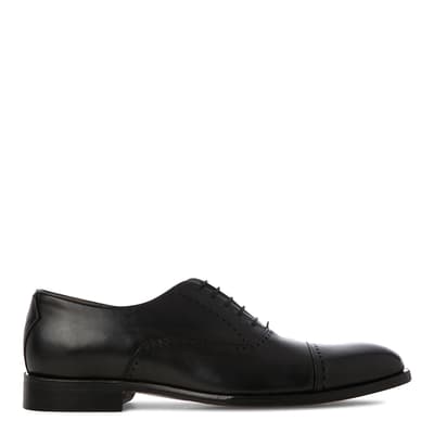 Black Livorno Toe Cap Oxford Shoes