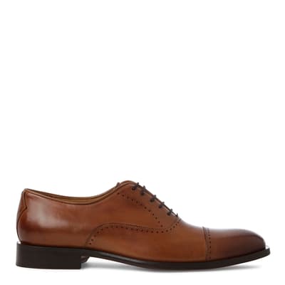 Tan Leather Livorno Toe Cap Oxford Shoes
