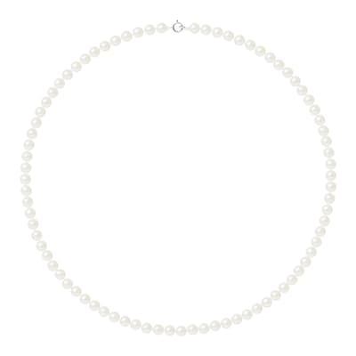 White / Gold Round Pearl Necklace