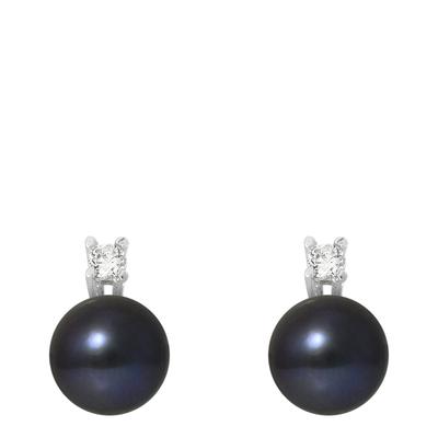 Black Pearl Stud Earrings