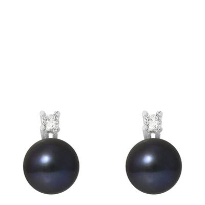 Black Pearl Stud Earrings