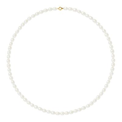 Gold / Natural White Pearl Necklace