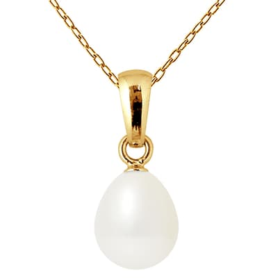 White Pearl Pendant Beliere Necklace