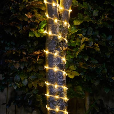 Clear 100 LED Solar Rope Lights
